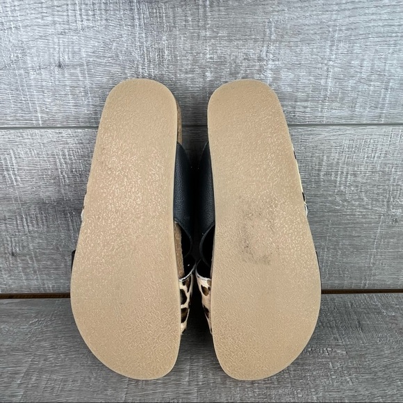 NIB Max & Drew sz 8 Amy sandals black leather leopard calfhair - Picture 9 of 10